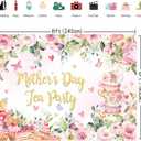 8x6ft Happy Mother's Day Backdrop Let's Partea Tea Party Mothers Day Photography Background Pink Floral Mothers Day Party Decorations Teacup Cupcake Wall Decor Banner