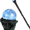 Spooktacular Creations Halloween LED Witch Staff, Light Up Magic Vintage Walking Cane Prop Stick Accessory for Halloween Wizard Dress Up Party Costume