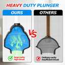 FORASTO Heavy Duty Toilet Plunger with Holder - Extra Large Diameter & Enhanced Cavity Design for Powerful Clog Removal, Odorless Toilet Plunger for Bathroom Accessories & Cleaning Supplies, White