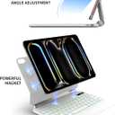 Keyboard Case for iPad Pro 11 inch (2025 M5 / 2024 M4) | Magic Keyboard with Trackpad, Easy-Set Magnetic Stand, 7-Color Backlit, Auto Sleep/Wake up, iPad Floating Keyboard
