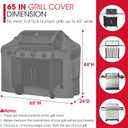 Unicook 65 Inch Grill Cover for Outdoor Grill, Heavy Duty Waterproof BBQ Cover, Fade Resistant Gas Barbecue Protector, Compatible with Weber, Char-Broil, Nexgrill BBQs up to 63" Wide, Gray