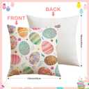 Artscope Easter Colorful Eggs Throw Pillow Covers 18x18 Inch Set of 2, Spring Easter Decoration Pillow Cases for Home Sofa Couch