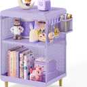 Kids Nightstand,Kids Bedside Table,Teen Girls Night Stand,Toddler Night Stand,End Table for Girls Room Storage,Purple Nightstand