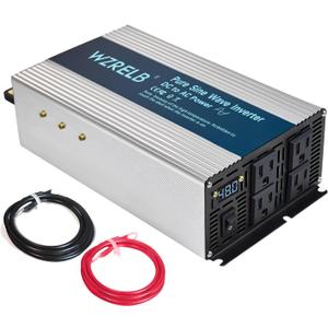 WZRELB 2000W Pure Sine Wave Inverter 48V DC to 110V 120V AC, Car Power Inverter with 4 AC Outlets, LED Display,Off-Grid Portable Power Converter for Home, RV, Truck, Camping