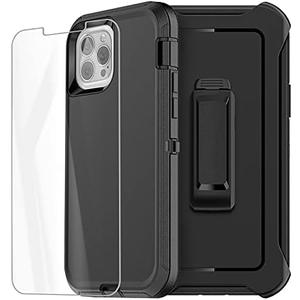 AICase for iPhone 13 Pro Max Case with Belt-Clip Holster, Screen Protector, Heavy Duty Protective Phone Case, Military Grade Full Body Protection Shockproof/Dustproof/Drop Proof Rugged Cover