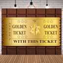 7x5ft Golden Ticket Backdrop Chocolate Factory Backdrops Candy Party Photo Booth Props Birthday Party Background Holiday Party Supplies Photo Props YUNBYC356