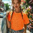 Halloween Ghost Shirt for Women Funny Spooky Season T Shirts Vintage Ghost Short Sleeve Tops (L)