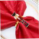 Operitacx 6pcs Nutcracker Shape Napkin Rings, Nutcracker Napkins Napkin Buckle for Christmas Table Dinner Setting