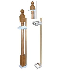 Safety Innovations No Hole Stairway Baby Gate Mounting Kit - Fits Posts from 2 3/4 inches to 3 1/2 inches Wide with Square or Round Tops - No Adhesives On Or Screws in Your Posts, (1-Pack)