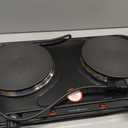 Vivicreate Electric Hot Plate, Portable Countertop Electric Cooktop, Adjustable Temperature Control, 110V Extra Burner for Apartment, Dorm, RV, Small Kitchen (Double Cast Iron Burner)