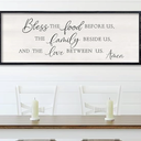 Bless The Food Before Us Wall Decor:Farmhouse Kitchen Signs Wall Decor Bible Verse Quotes Christian Wall Art Modern Rustic Farmhouse Dining Room Decor Black Frames Hanging Plaques 12" x 40"