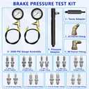 Brake Pressure Tester, Universal Brake Pressure Gauge, 0-3500PSI ABS Hydraulic Oil Pressure Gauge Kit, Brake System Test Diagnostic Tool for Gasoline Car
