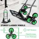 Heavy-Duty 330LB Capacity Hand Truck with Stair-Climbing Wheels & One-Touch Retractable Handle - Q235 Steel Collapsible Dolly Cart, 4.2-Inch Triple Wheels, Elastic Strap & Sponge Grip (Green)