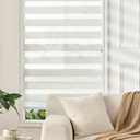 Zebra Roller Shades, Zebra Blinds for Window, Window Blinds for Indoor, Light Control Light Filtering for Day and Night, 29''W X 72''H, White