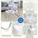 Portable Baby Swing for Infants, Compact & Foldable Infant Swing with 5-Speed Swing,Music, Timer, Cushioned Seat, Battery Operated, 0-9 Months 6-20 lbs, SG2404