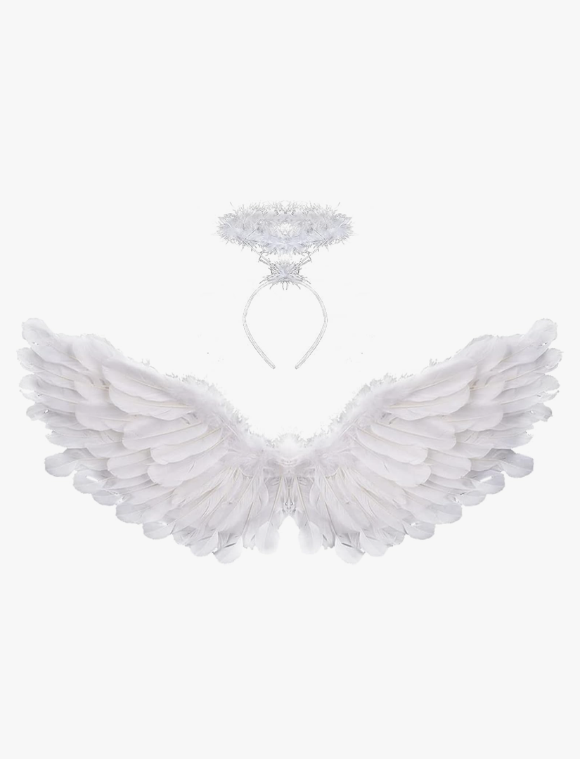 Angel Wings and Halo White Adult Angel Wings for Kids Party Children's Boys Girls Christmas