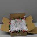 Christmas Tinsel Garland, 50Ft Metallic Tinsel Twist Garland Shiny Hanging Decoration for Home Window Fireplace Indoor Outdoor, Xmas Garlands Ornaments Christmas Tree Decoration,Green Red