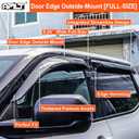 Large Rain Guards Window Visors for 2022-2026 Toyota Tundra CrewMax Cab Outside-Mount Wind Vent Deflector Truck Accessories Dark Smoke 4-Piece Set with Thicker