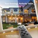 addlon 100FT Outdoor String Lights G40 with Remote, 54 LED Shatterproof Bulbs, Dimmable Patio Globe Lights Waterproof, Hanging Outside Lighting for Backyard, Garden, Deck, Balcony, Porch, Caf, Decor