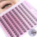 Self Adhesive Lash Clusters Natural Self Adhesive Eyelashes 10-12mm Short Lash Clusters No Glue Needed DIY Pre-glued Eyelash Clusters Wispy Press on Lashes by ZANLUFLY