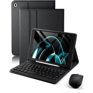 Keyboard Case for iPad mini 5 & Mini 4 7.9 inch - with Mouse and Magnetically Keyboard, Case with Pencil Holder for iPad mini 5th / 4th Generation, Auto Sleep/Wake, Black