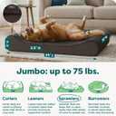 FurHaven Orthopedic Dog Bed for Large Dogs, Luxe Lounger Contour Mattress with Solid Orthopedic Foam Slab for Joint Support, Removable Washable Cover, Jumbo XL, Plush Suede, Chocolate