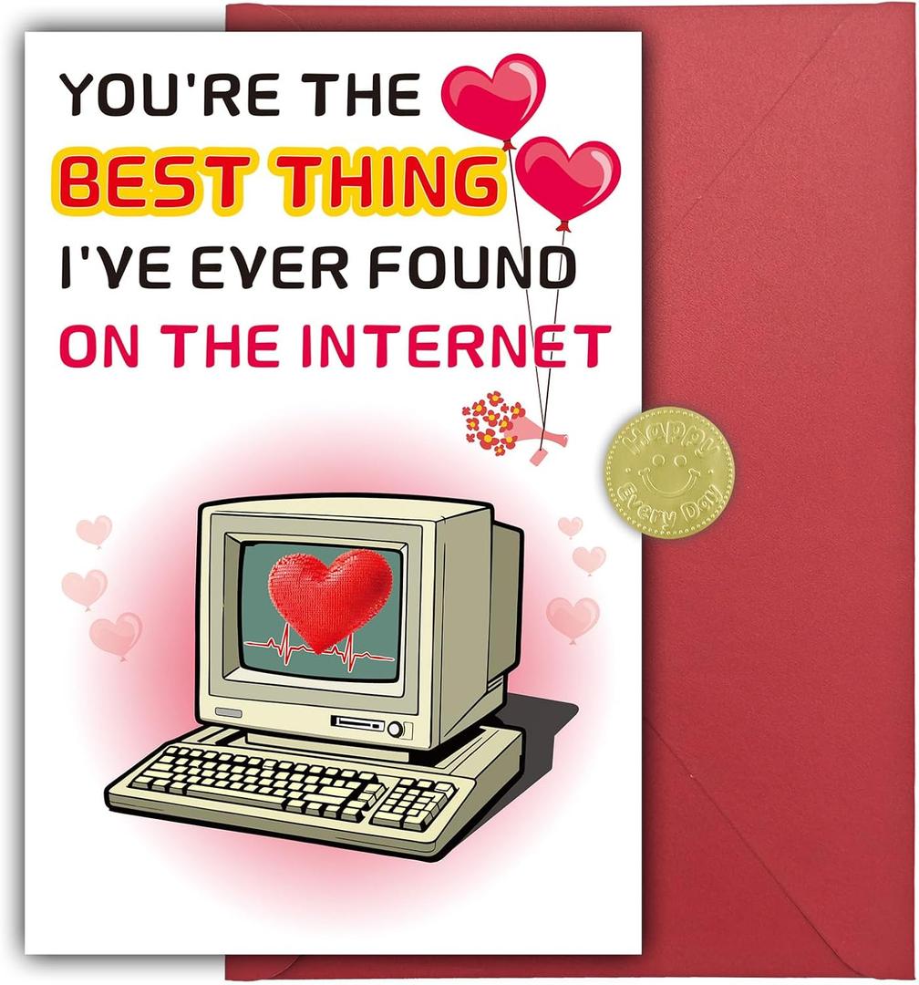 5 x Valentines Day Card for Husband, Funny & Romantic Anniversary Card for Men or Women, I Love You Card gift for Him,Her, Boyfriend or Girlfriend, Double-Sided (03)