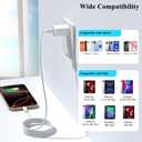 4 x USB C to USB C Cable for iPhone 17 16 15, 60W Type-C Charger Fast Charging Cord for iPad Pro Max Plus Mini Air, 2-Pack Long Braided Phone Charge for MacBook Samsung Galaxy S25 S24 S23 White 6+10Ft