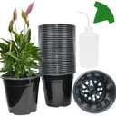 Niiiice 32-Pack 1.5 Gallon Nursery Pots, Thickened Soft Seed Starting Container for Indoor Outdoor Plants,Seedlings, Vegetables, Succulents and Cuttings (Black)