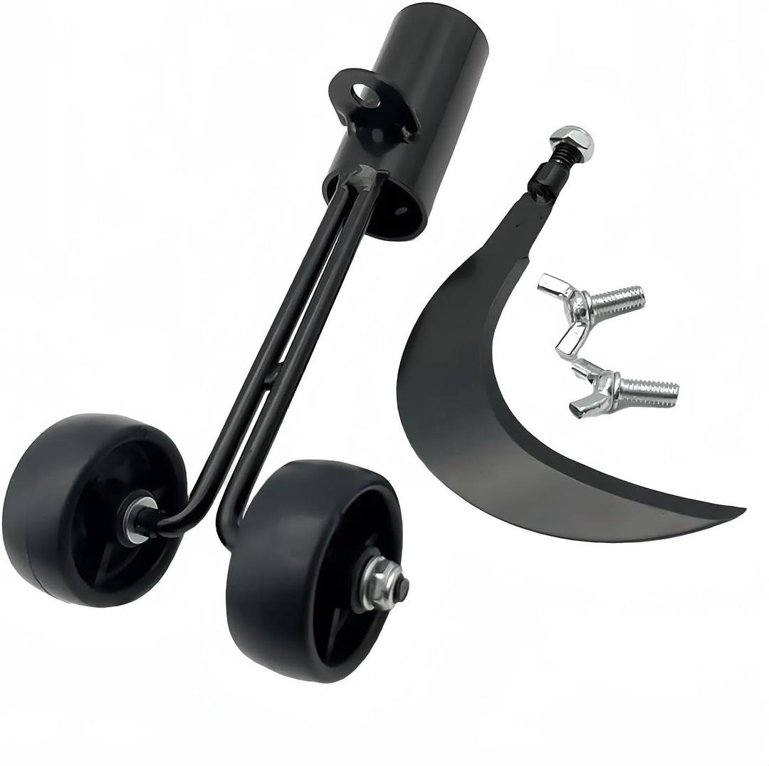 Universal Lawn Mower Anti-Scalp Wheel Kit with Dual Wheels, Black, 205x114x58mm