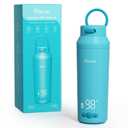 Paruu Portable Bottle Warmer for Travel, Easy-Clean Wide Mouth, Portable Milk Warmer with Fast Heating for Night Feeding, 7-Temp Control, Large 12oz Capacity, Ideal Gifts for New Parents, Blue