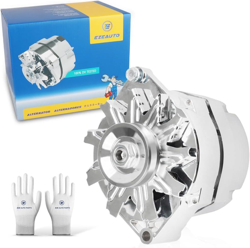 New Chrome 1 Wire Self Exciting Alternator High Output 120Amp Replacement for GM 305 350 BBC SBC 10SI for Chevy for Buick Street Rod Hot Rod New Chrome 1 Wire Self Exciting Alternator High Output 120Amp Replacement for GM 305 350 BBC SBC 10SI for Chevy for Buick Street Rod Hot Rod