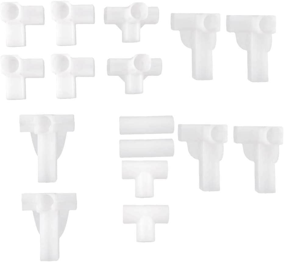 uxcell Shoe Rack Accessories Connectors Set, 16mm Inner Diameter for Repair Assembled Wardrobe, Replacement of Parts 16 Pcs