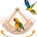 Bird Perch Toy, Interactive Rocking Parakeet Toys and Perches, Wooden Exercise Cockatiel Toys, Intelligence Birds Enrichment Toy for Parrot, Bird Cage Perch for Budgies Conure