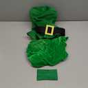 Patelai 7 Pcs St Patrick's Day Costume Leprechaun Hat Beard Suspender Bow Tie Shorts Socks Gold Shoe Buckles Outfit (Large)