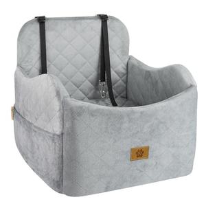 Ishineon Dog Car Seat for Small/Medium Dogs, Detachable Washable Dog Booster Car Seat Under 35lbs, High-Support Memory Foam,Travel Bed with Storage Pockets