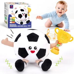 Hahaland Baby Crawling Plush Toy for 6 12 18 Months Musical Dancing Bouncing Toys, Voice Repeat Interactive Tummy Time Toy for Boys & Girls, Birthday Gift for Infants, Standard