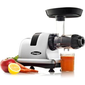 Omega Cold Press Juicer Machine, Vegetable and Fruit Juice Extractor and Nutrition System Makes Nut Milks Baby Food and Sorbets, Triple-Stage 80-RPM Slow Masticating Juicer, 200-Watts, Silver