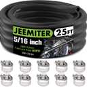 Jeemiter 5/16" ID Fuel Line Hose Kit - 25FT Professional Grade NBR Rubber with 10 Clamps - SAE 30R7 Replacement for Gas, Oil, Diesel in Cars, Trucks, Boats, Lawn Mowers