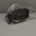 Large Makeup Bag, Portable Travel Makeup Bag Organizer for Women Girls with Makeup Brush Compartment & Two Side Pockets, Cosmetic Travel Bag Vertical Storage Toiletry Bag - Black (MEDIUM)