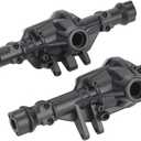 Front Axle Housing,Metal 1:10 RC Car Parts Upgrade for Off-Road Racing and Model Customization,RC Model Accessories for Hobbyists and Enthusiasts(Black Silver)