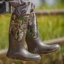 HISEA Men's Rain Boots, Waterproof Durable Insulated Rubber Boots for Men, 5 mm Neoprene Outdoor Mud Fishing Hunting Boots for Multi-Season (Black, Camo & Brown) (13)