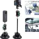 PellKing Camera Suction Cup Mount with Phone Holder and Action Camera Adapter Accessories for Insta360 X5,X4 X3, ONE X2, ONE RS, GoPro Hero 13 12 11 10 9 8 7 6 5 Max, DJI Action 5 4 3 2 etc