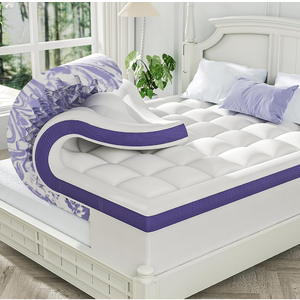 ChiXpace Dual Layer 4 Inch Memory Foam Mattress Topper Queen - 2 Inch Gel Memory Foam and 2 Inch Pillow Top Mattress Pad, 7-Zone Egg Crate Queen Size Mattress Topper (White)
