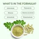 Moringa Capsules,1200mg Pure Moringa Powder Organic Capsules,Green Superfood SupplementEnergy, Skin, Immune Support,60count (EXP 07/01/28)