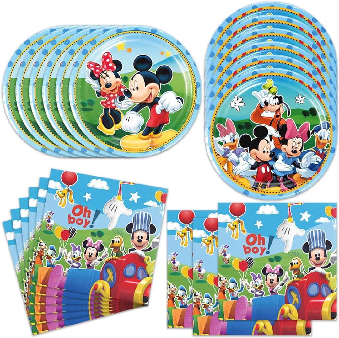 40Pack Party Supplies include 20 plates, 20 napkins for Mikey Birthday Party Decoration