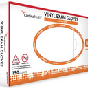 Cardinal Health 8882DOTP Stretch Vinyl Exam Gloves Cream - Nominal Fingertip Thickness 3.6 mil - Smooth - Beaded Cuff Assists Donning - Powder-Free - MED - 1 case of 10 Boxes - Total 1500 Each