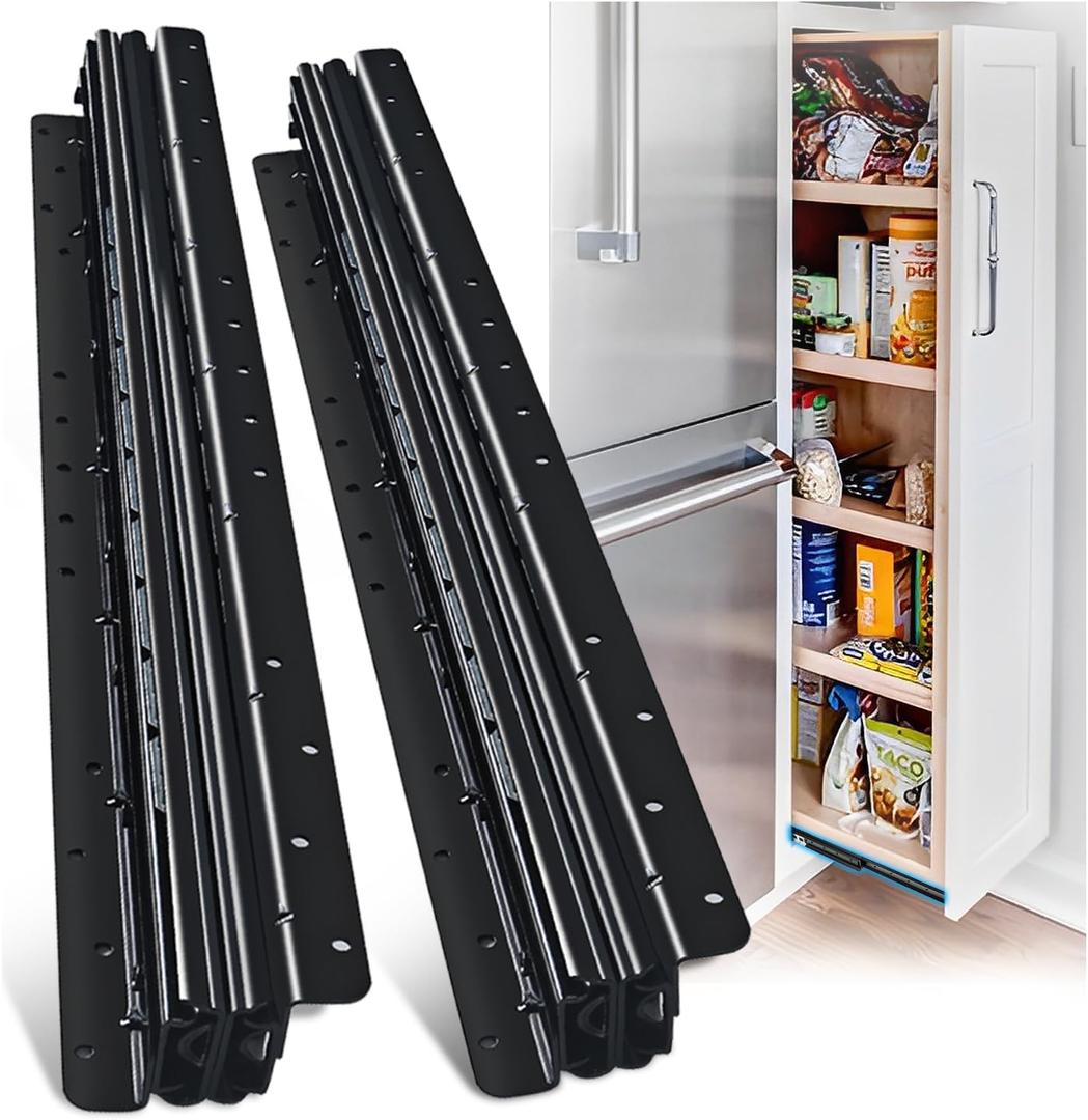 Undermount Heavy Duty Drawer Slides Rail Bottom Mounted Full Extension Hidden Drawer Runners Ball Bearing Glides Staircase Cupboard Cabinet Wardrobe 16 24 32 40 Inch (loads up to 260 lbs)1 Pair