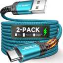 JSAUX USB C Cable [2-Pack 6.6ft], USB A to USB Cord Fast Charging for iPhone Air, iPhone 17, iPhone 17 Pro, iPhone 17 Pro Max, iPhone 16/iPhone 15 Series, Samsung S20 S10, Note 20 10,Car Play-Green