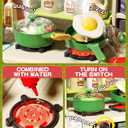 33.8IN Kids Kitchen Playset, 63PCS Kid Play Kitchen with Realistic Lights & Sounds, Spray Sink Toy Kitchen Accessories, Pretend Food Toys Kitchen for Boys Girls Toddlers(Green)